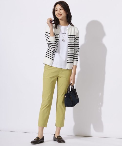 J.PRESS LADIES（LARGE SIZE）(J．プレス　レディス（大きいサイズ）)/【洗える】BASIC HT－COTTON クルーネック ボーダー カーディガン/img01