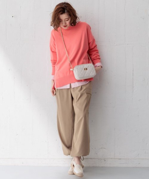 Oggi4月号掲載/洗える】シルキーストレッチ パラシュートパンツ 