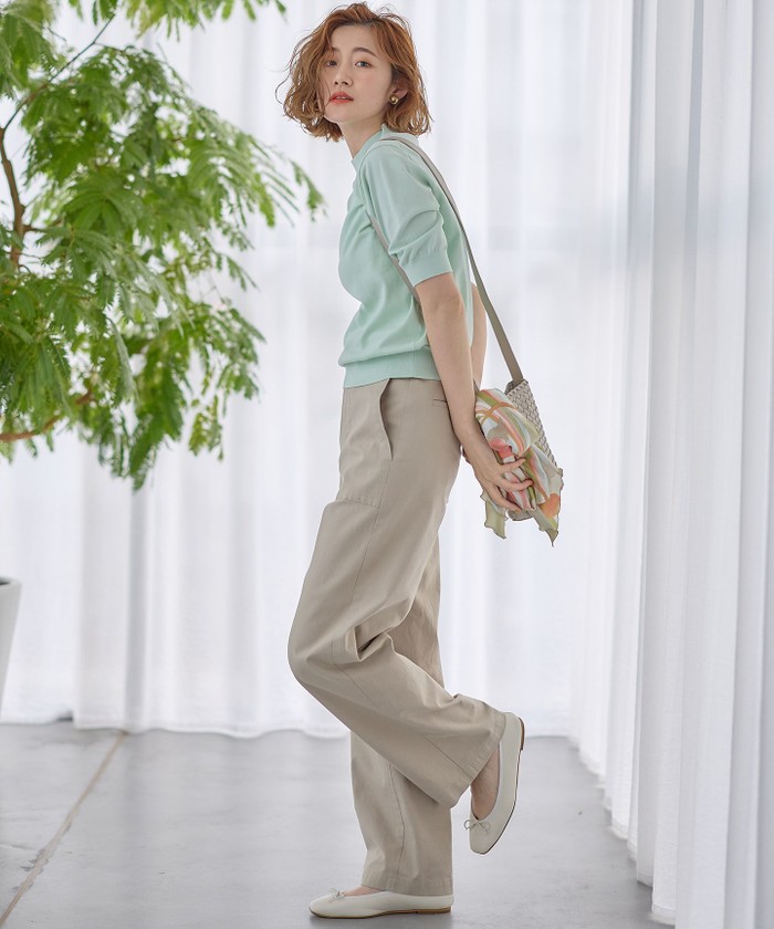 Oggi4月号掲載/洗える】スラブツイルストレッチ ベイカー パンツ
