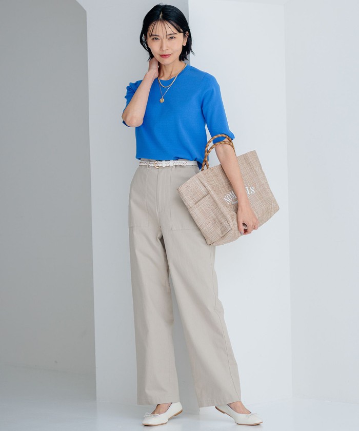 Oggi4月号掲載/洗える】スラブツイルストレッチ ベイカー パンツ