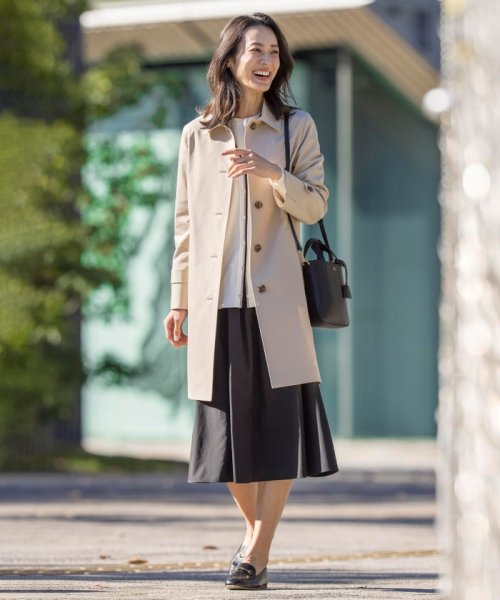 【WEB限定カラーあり・撥水】80/2 T/C ツイル ステンカラー ロングコート 大きいサイズ 小さいサイズ