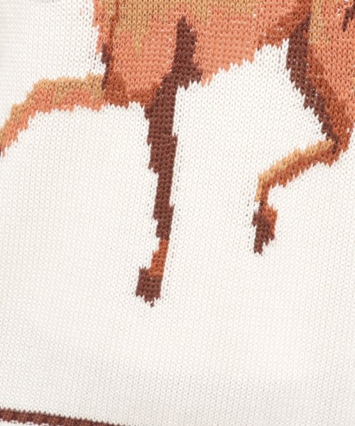 コットン100％クルーネック馬柄長袖ニットセーター 人気・おすすめ｜使いやすい・旅行におすすめ 品質保証 全国発送 正規品・日本国内発送・安心保証付き