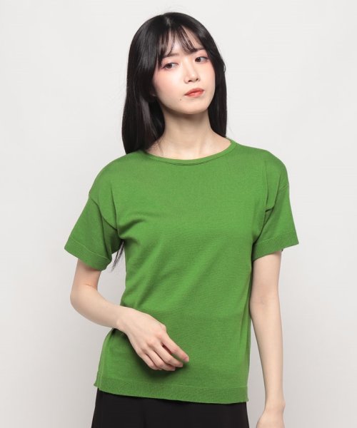 BENETTON (women)(ベネトン（レディース）)/コットンモダール無地クルーネック半袖ニットセーター/img49