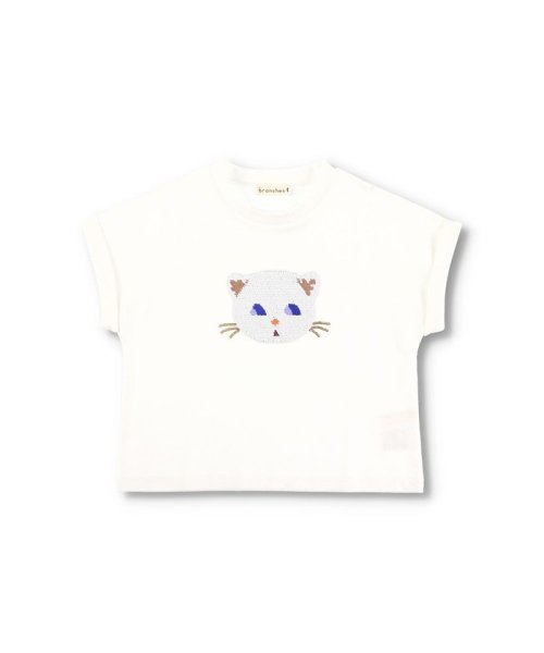 BRANSHES(ブランシェス)/【Cat’s ISSUE】スパンコール半袖Tシャツ/img01
