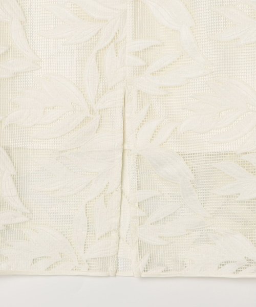 ウォッシャブルレザーカット刺繍タイトスカート 