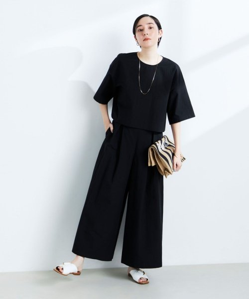 《セットアップ対応》ウォッシャブルドライエアリースーパーワイドパンツ 