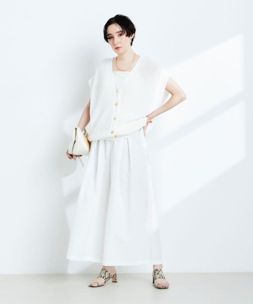 《セットアップ対応》ウォッシャブルドライエアリースーパーワイドパンツ 