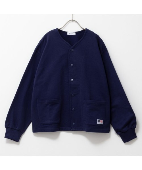 MAC HOUSE(kid's)(マックハウス（キッズ）)/NAVY ネイビー USコットン カーデガン MABG24301/img06