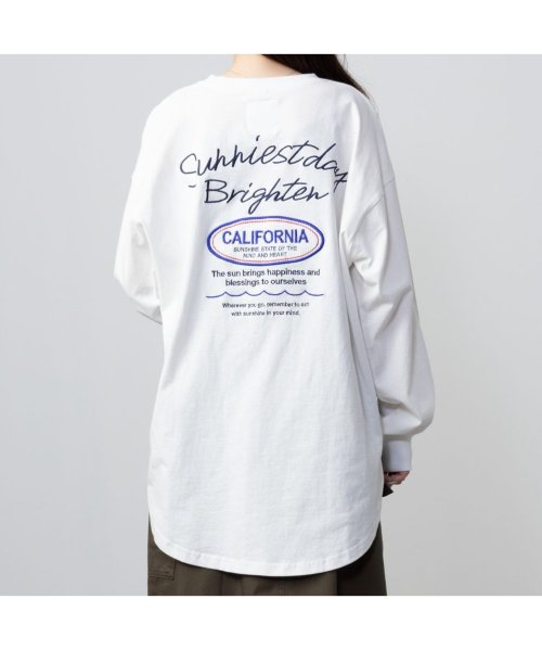 MAC HOUSE(women)(マックハウス（レディース）)/UNDERWRAPS アンダーラップス コーデュロイ貼り付け刺繍ビッグロングTシャツ 10109－2MH/img06
