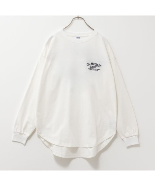 MAC HOUSE(women)(マックハウス（レディース）)/UNDERWRAPS アンダーラップス コーデュロイロゴビッグロングTシャツ 10109－3MH/img12