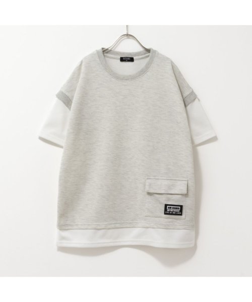 MAC HOUSE(kid's)(マックハウス（キッズ）)/RICH MIX リッチミックス ポンチ素材 フェイクポケットTシャツ 335577105/img07