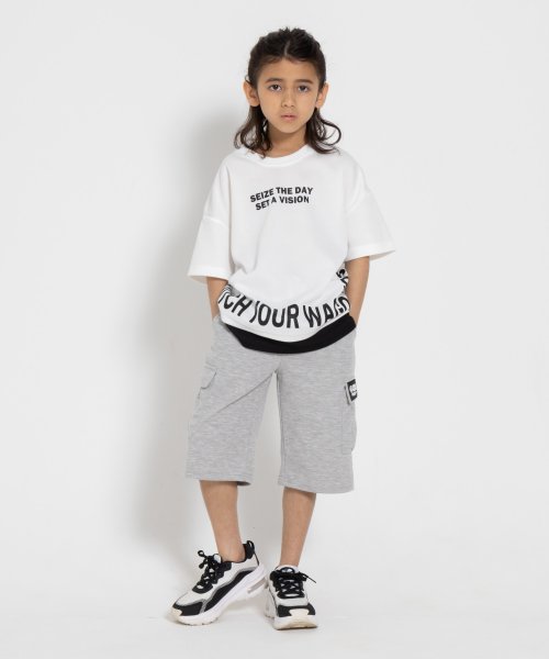 MAC HOUSE(kid's)(マックハウス（キッズ）)/RICH MIX リッチミックス ポンチ素材 フェイクロゴTシャツ 335577104/img03