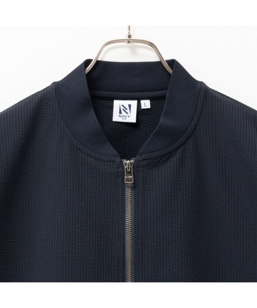 MAC HOUSE(men)(マックハウス（メンズ）)/NAVY FIT ネイビーフィット サッカーストレッチリブブルゾン 433166MH/img04