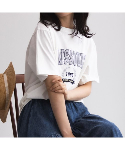 MAC HOUSE(women)(マックハウス（レディース）)/GOOD CREW グッド クルー フロストカレッジ半袖Tシャツ EGC240003/img01