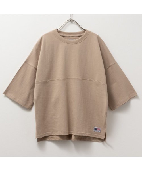 MAC HOUSE(kid's)(マックハウス（キッズ）)/NAVY ネイビー USコットン 切替5分袖Tシャツ MABG24109/img03