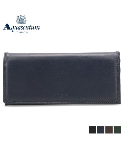 Aquascutum(アクアスキュータム)/ アクアスキュータム AQUASCUTUM 財布 長財布 サットン メンズ 本革 かぶせ SUTTON ブラック ネイビー ダーク ブラウン グリーン 黒 AQ/img01