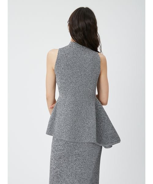 アシメヘム畦編みペプラムノースリニット アシメヘム畦編みペプラムノースリニット アシメヘム畦編みペプラムノースリニット V1303248785(10010円)