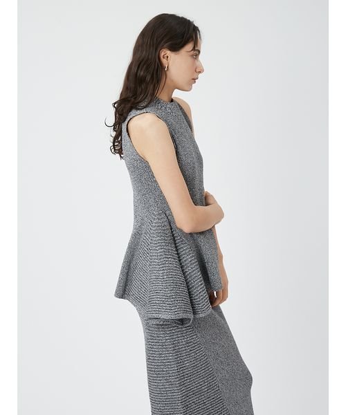 アシメヘム畦編みペプラムノースリニット アシメヘム畦編みペプラムノースリニット アシメヘム畦編みペプラムノースリニット V1303248785(10010円)