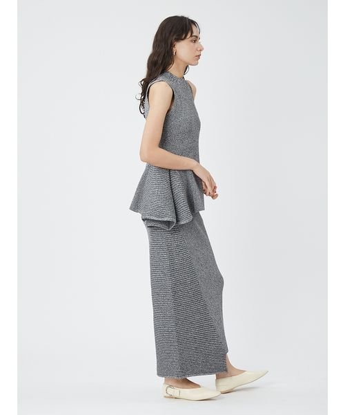 アシメヘム畦編みペプラムノースリニット アシメヘム畦編みペプラムノースリニット アシメヘム畦編みペプラムノースリニット V1303248785(10010円)