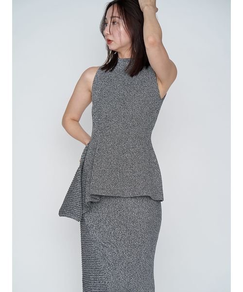 アシメヘム畦編みペプラムノースリニット アシメヘム畦編みペプラムノースリニット アシメヘム畦編みペプラムノースリニット V1303248785(10010円)