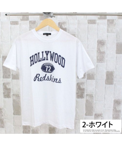 TopIsm(トップイズム)/Tシャツ メンズ 半袖 カレッジ ロゴ プリント クルーネック ティーシャツ 大きいサイズ トップス アメカジ ロゴT/img03