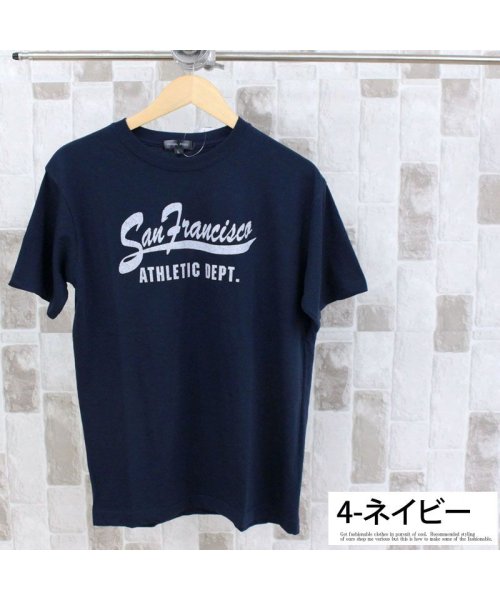 TopIsm(トップイズム)/Tシャツ メンズ 半袖 カレッジ ロゴ プリント クルーネック ティーシャツ 大きいサイズ トップス アメカジ ロゴT/img05