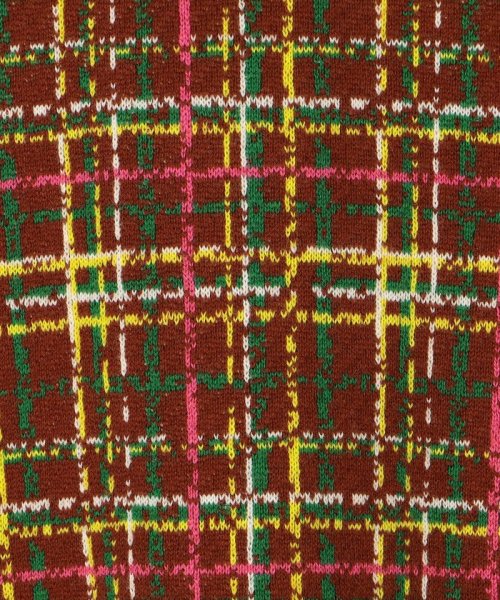 CABaN コットンカシミヤチェックジャカード ハーフスリーブプルオーバー 