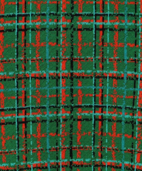 CABaN コットンカシミヤチェックジャカード ハーフスリーブプルオーバー 