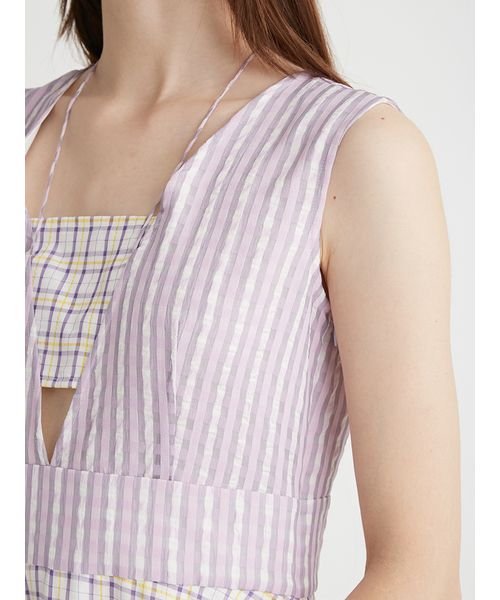 チェック柄ワンピース 予めご了承ください