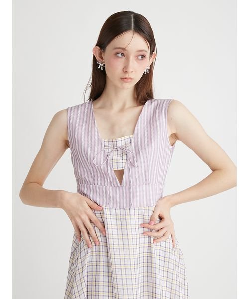 チェック柄ワンピース 予めご了承ください