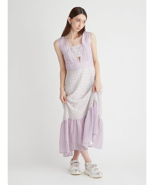 チェック柄ワンピース 予めご了承ください