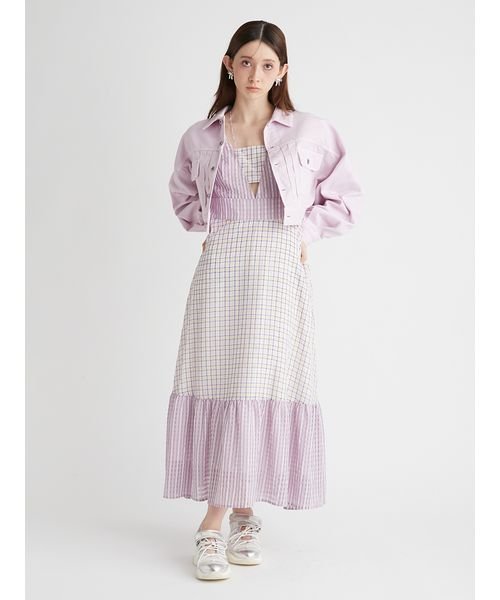 チェック柄ワンピース 予めご了承ください