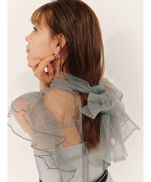 【LILY BROWN×MARY QUANT】ロゴベルト付きシアーワンピース QUANT LILY BROWN×MARY 6cm 長さ63cm 巾3