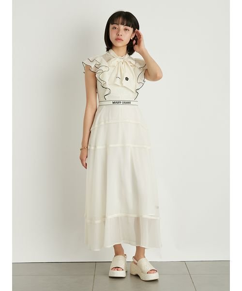 【LILY BROWN×MARY QUANT】ロゴベルト付きシアーワンピース QUANT LILY BROWN×MARY 6cm 長さ63cm 巾3