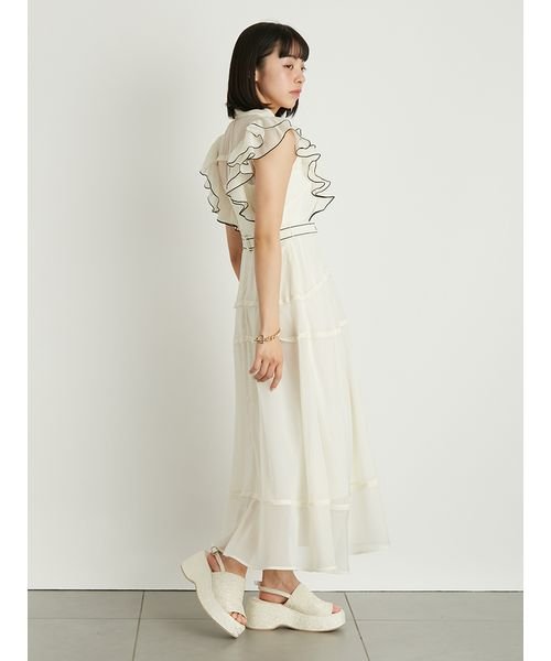 【LILY BROWN×MARY QUANT】ロゴベルト付きシアーワンピース QUANT LILY BROWN×MARY 6cm 長さ63cm 巾3