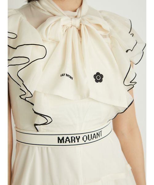 【LILY BROWN×MARY QUANT】ロゴベルト付きシアーワンピース QUANT LILY BROWN×MARY 6cm 長さ63cm 巾3