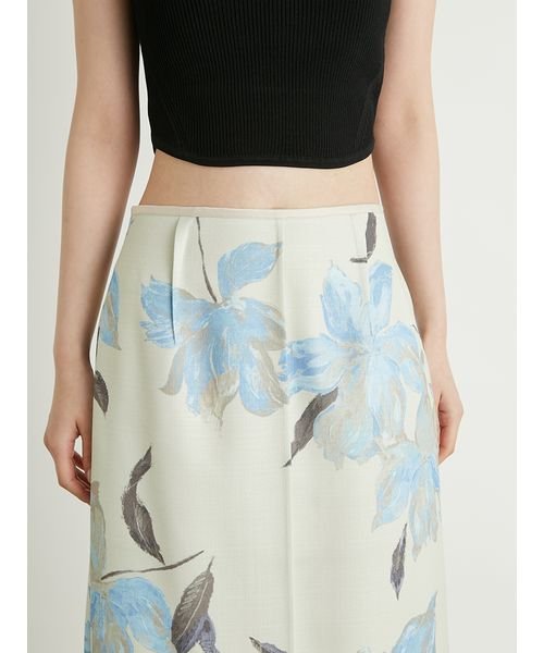 フラワーペイントタイトスカート 予めご了承ください