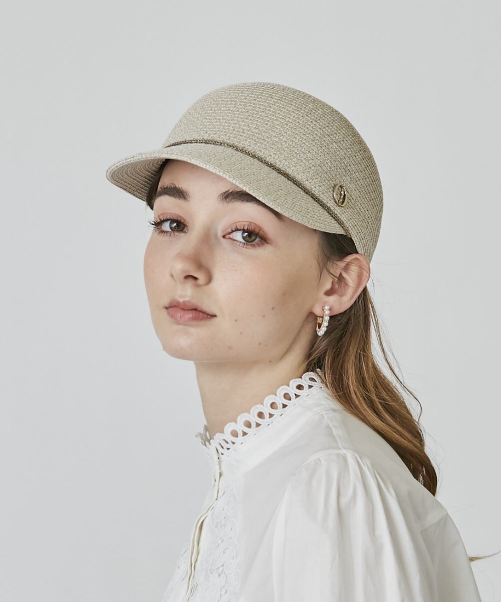 【シャポードオー】シルクブレードエッジアップクロッシェ  ベージュ Chapeau d' O（シャポードオー）の「【Chapeau d' O】Si Braid