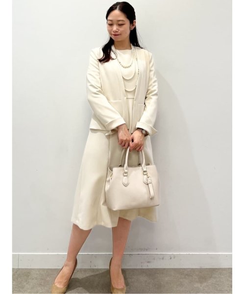 【洗える/日本製/セレモニー/オフィス】女性らしいシルエットと着心地の良さが叶うノーカラージャケット 