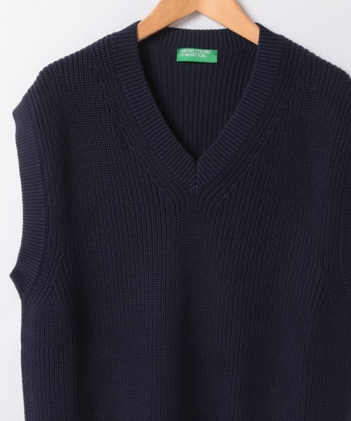 BENETTON (mens)(ベネトン（メンズ）)/ピュアコットン100％ニット無地Vネックベスト/img15