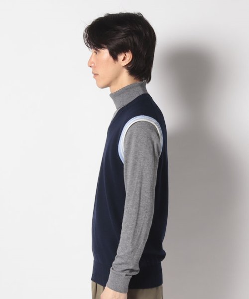 BENETTON (mens)(ベネトン（メンズ）)/コットン100％袖配色ラインVネックニットベスト/img09