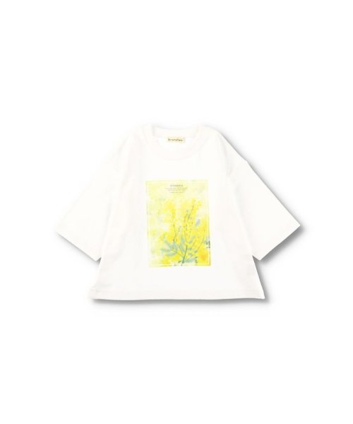 BRANSHES(ブランシェス)/【リンク/おそろい】ミモザプリント5分袖Tシャツ/img01