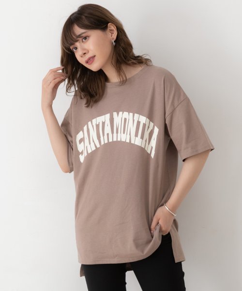 ad thie(アドティエ)/SANTAMONIKA プリントTシャツ ビックシルエット 半袖 サイドスリット ロング丈 チュニック 春 夏/img22