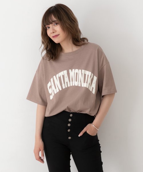 ad thie(アドティエ)/SANTAMONIKA プリントTシャツ ビックシルエット 半袖 サイドスリット ロング丈 チュニック 春 夏/img23