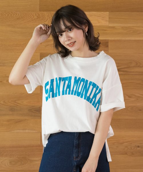 ad thie(アドティエ)/SANTAMONIKA プリントTシャツ ビックシルエット 半袖 サイドスリット ロング丈 チュニック 春 夏/img26