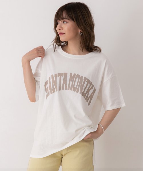 ad thie(アドティエ)/SANTAMONIKA プリントTシャツ ビックシルエット 半袖 サイドスリット ロング丈 チュニック 春 夏/img29