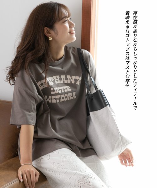 ad thie(アドティエ)/LUSTER切替Tシャツビックシルエット サイドステッチ 半袖 ロング丈 チュニック 夏/img19