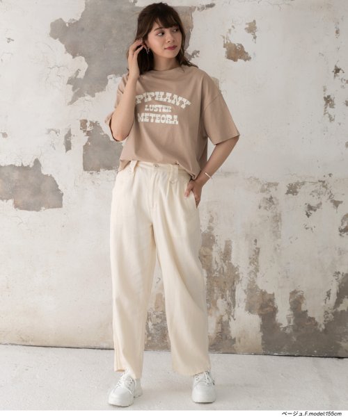 ad thie(アドティエ)/LUSTER切替Tシャツビックシルエット サイドステッチ 半袖 ロング丈 チュニック 夏/img25