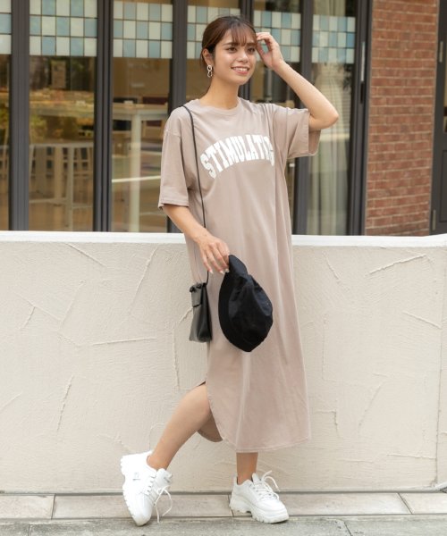 ad thie(アドティエ)/Tシャツワンピース 半袖 ロゴスウェット ロゴプリント スリット入り 夏/img13