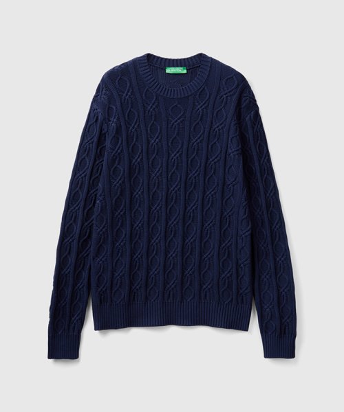 BENETTON (mens)(ベネトン（メンズ）)/コットン100％モノグラム柄クルーネックニットセーター/img03